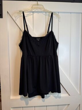 torrid Black Lace-Trim Swing Camisole